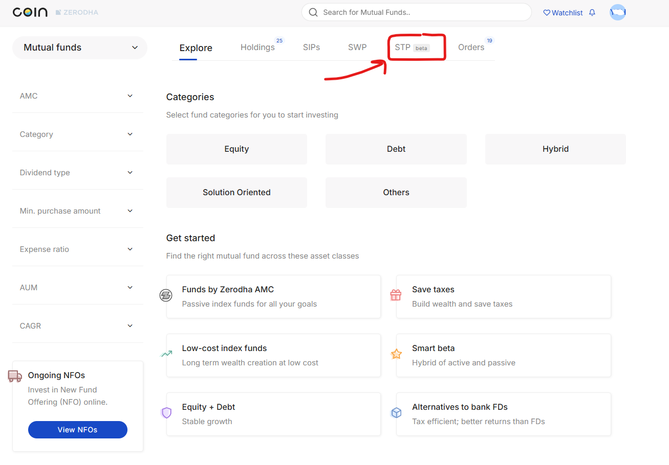 STP Feature Zerodha